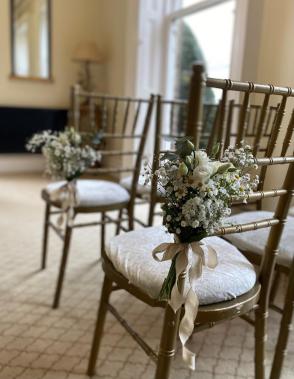 Chair/ Pew end wedding decoration - Shottle Hall